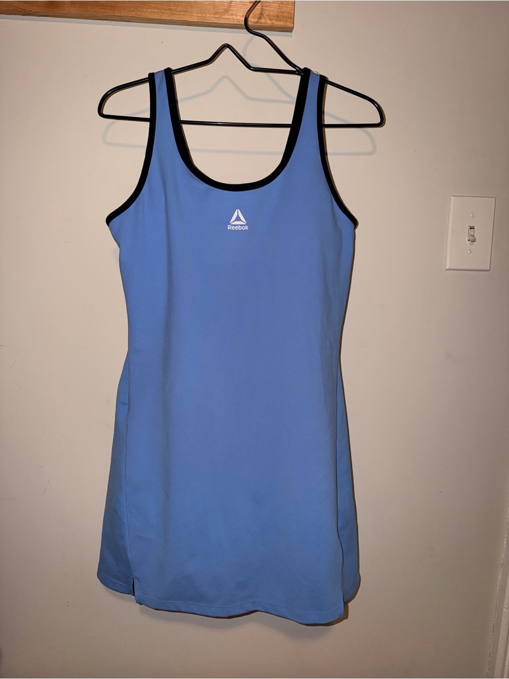 Reebok Light Blue Tank Tennis Dress with Black Trim